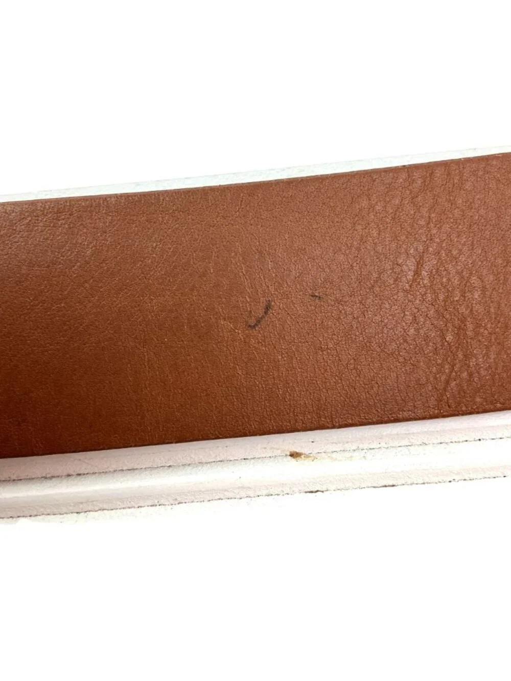 Talbots Italian Genuine Leather Belt Silver Buckle Womens Large Brown
